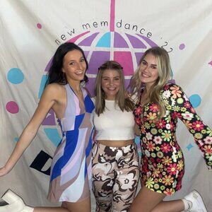 American Threads Abstract Halter Mini Dress